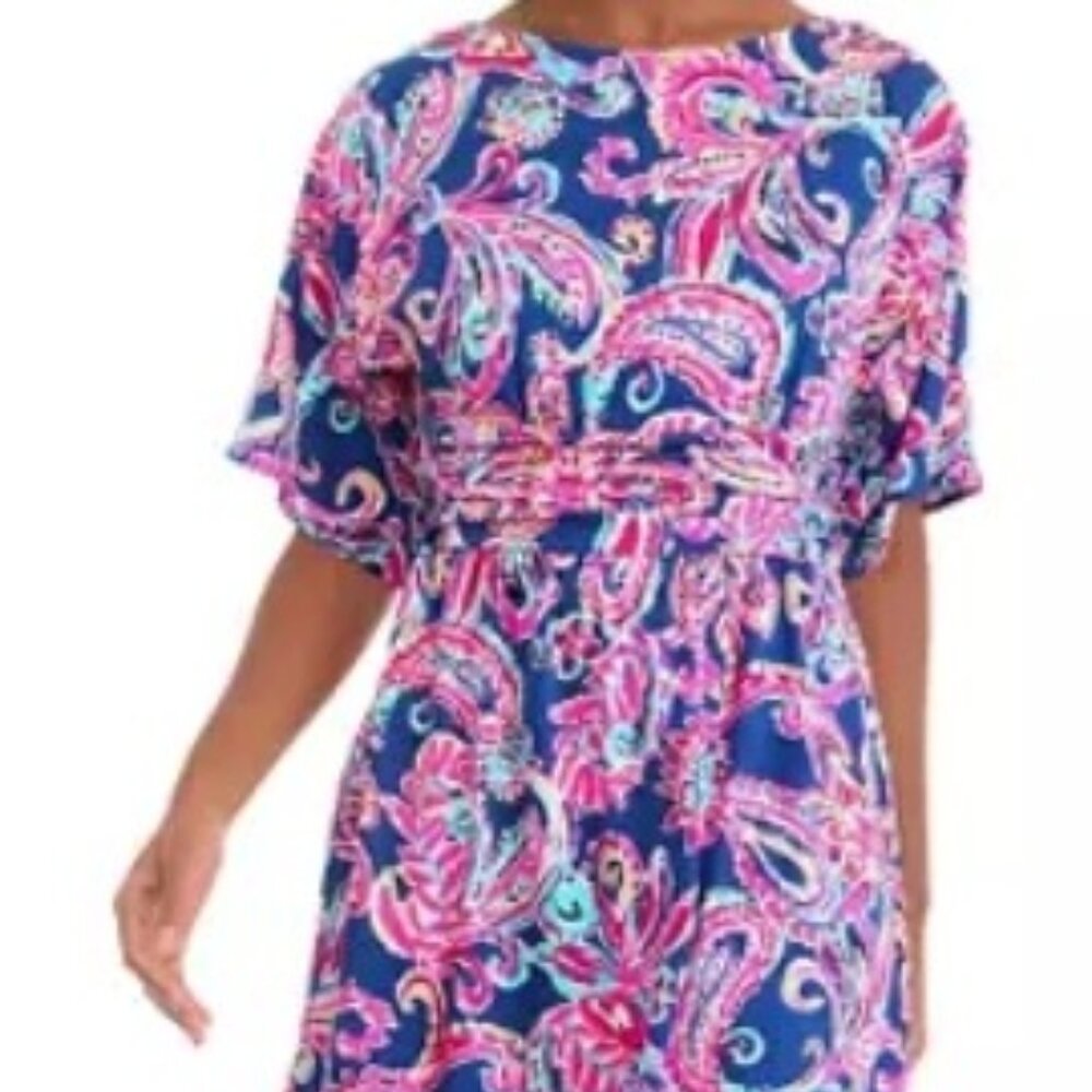 NWT Lilly Pulitzer Parigi Skirted Romper Stretch Multi Flitting About Large